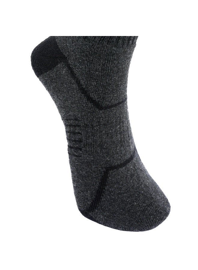 White Leaf 3 Pairs Ankle Socks Soft Cotton Terry Cushioned Moisture-Wicking Antibacterial Free Size Black, Gray and Blue - Image 5